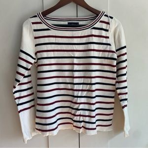 Zara red blue white striped sweater